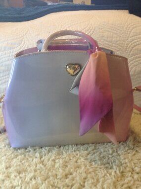 VTG 90's Betsey Johnson Gigi 3 Ombre Patent Satchel Y2K Unique Chic Retro Classy